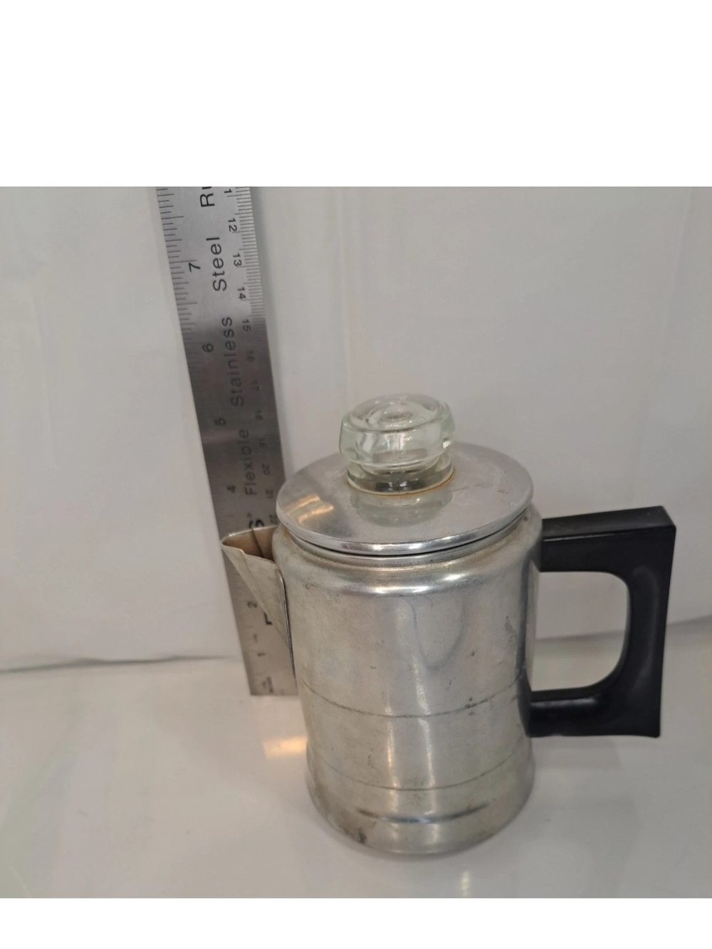 Vintage Worthmore Aluminum Percolator Coffee Pot 2 Cups Glass Percolator Top